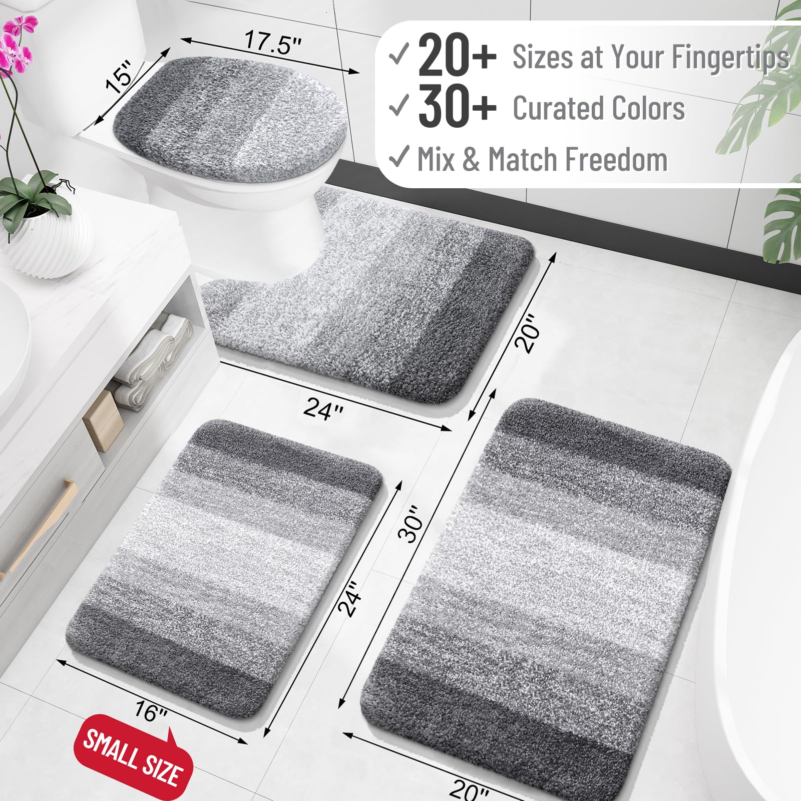 OLANLY rug quick-dry microfiber absorbs water, keeping floors dry.
