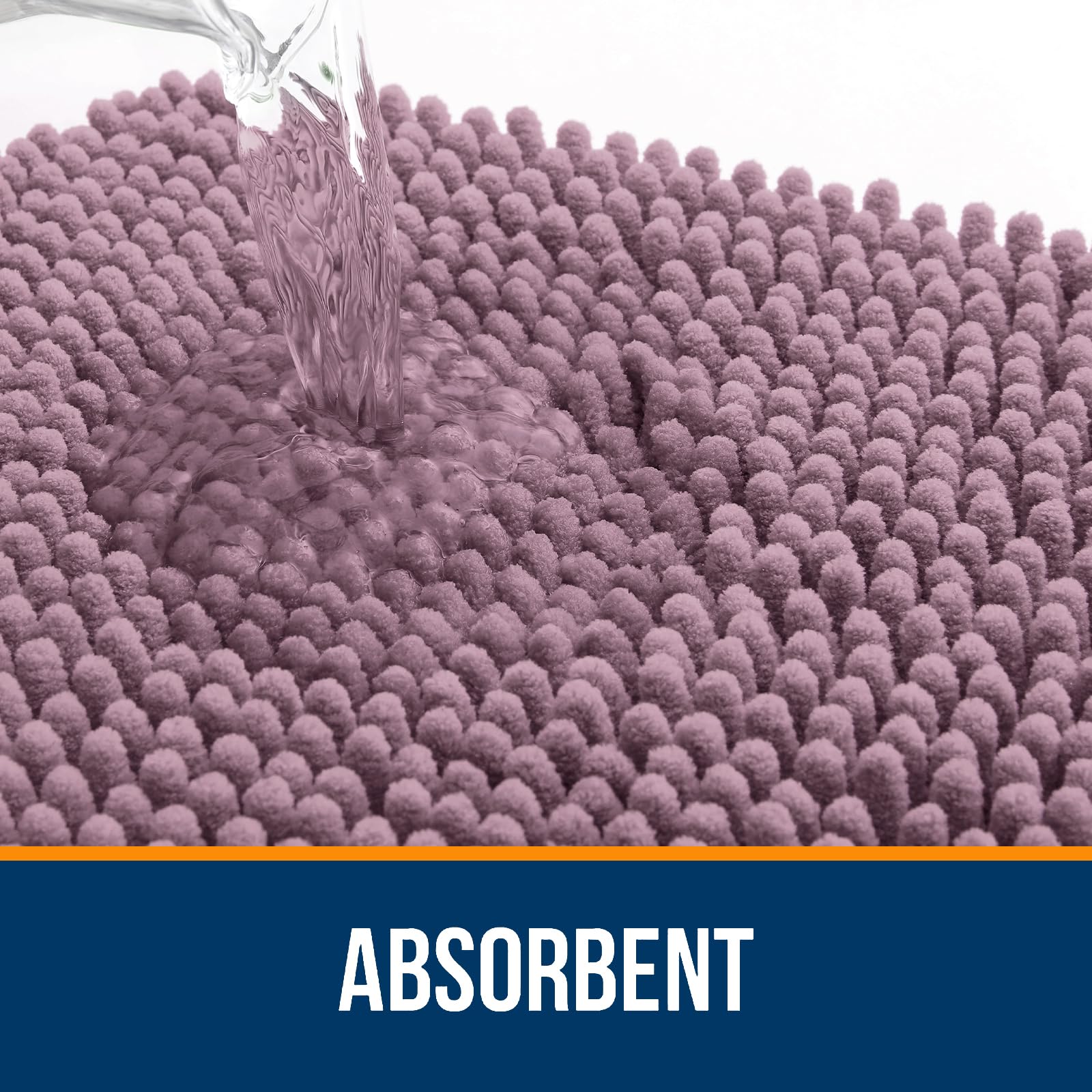 OLANLY rug with rubber backing provides stable placement on dry, level floors.
