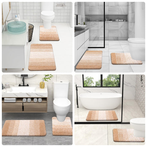 OLANLY 24x16 and 24x20 beige mats for versatile bathroom placement