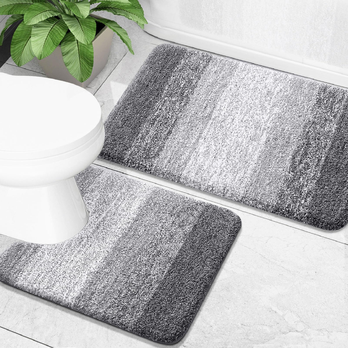 OLANLY bathroom rug set 2pc—soft plush surface for cozy feet.
