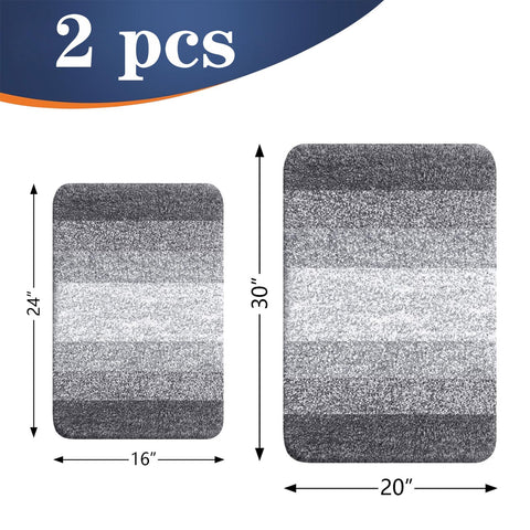 OLANLY grey 24x16 bathroom rug set ideal for sink or shower area.