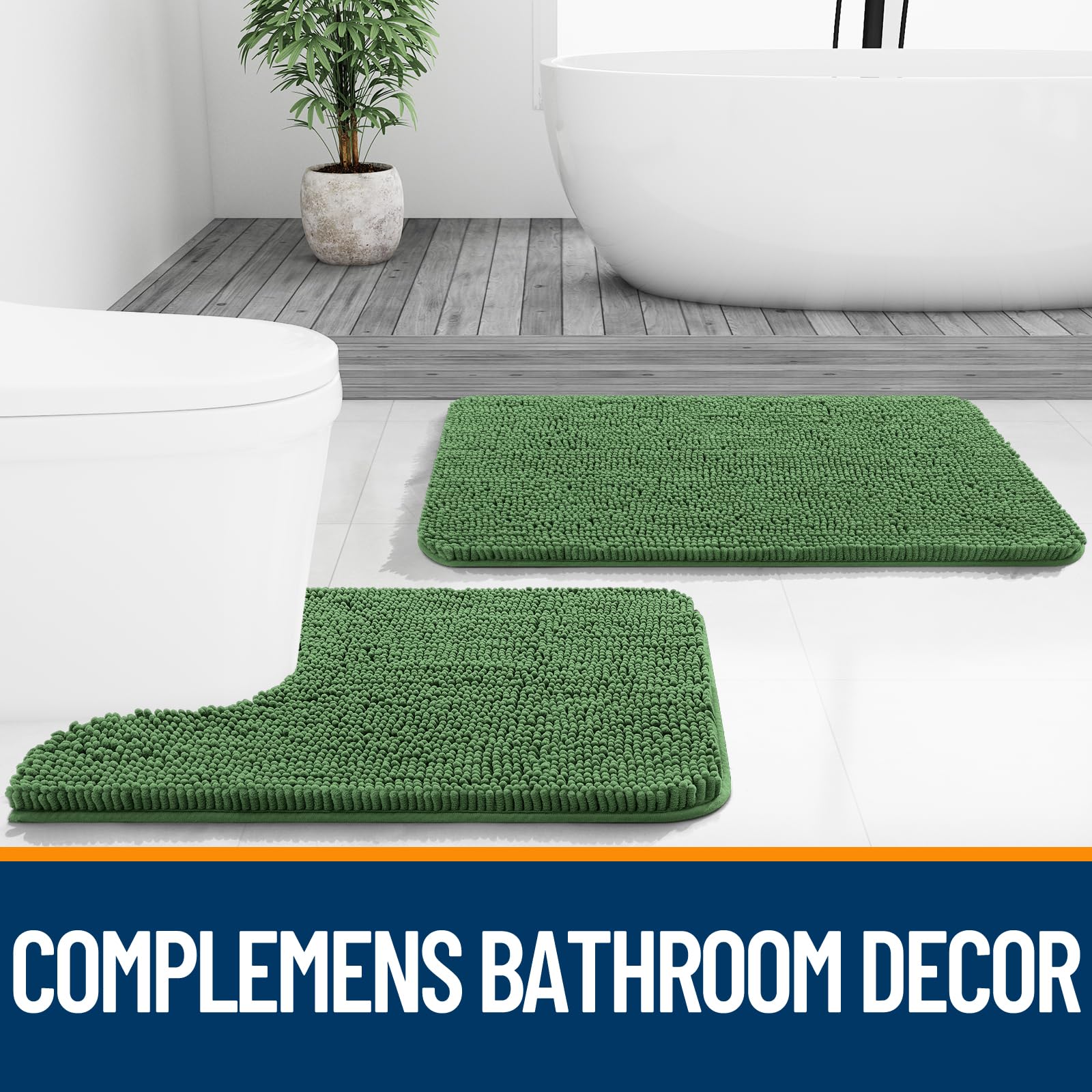 OLANLY versatile bath mat for bathroom, vanity, and guest rooms