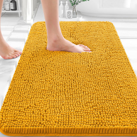 OLANLY bathroom rug soft chenille texture for warm comfort