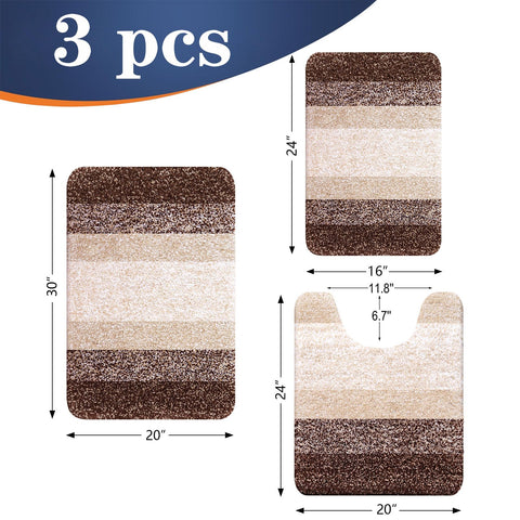 OLANLY U-shaped contour rug fits toilet area.