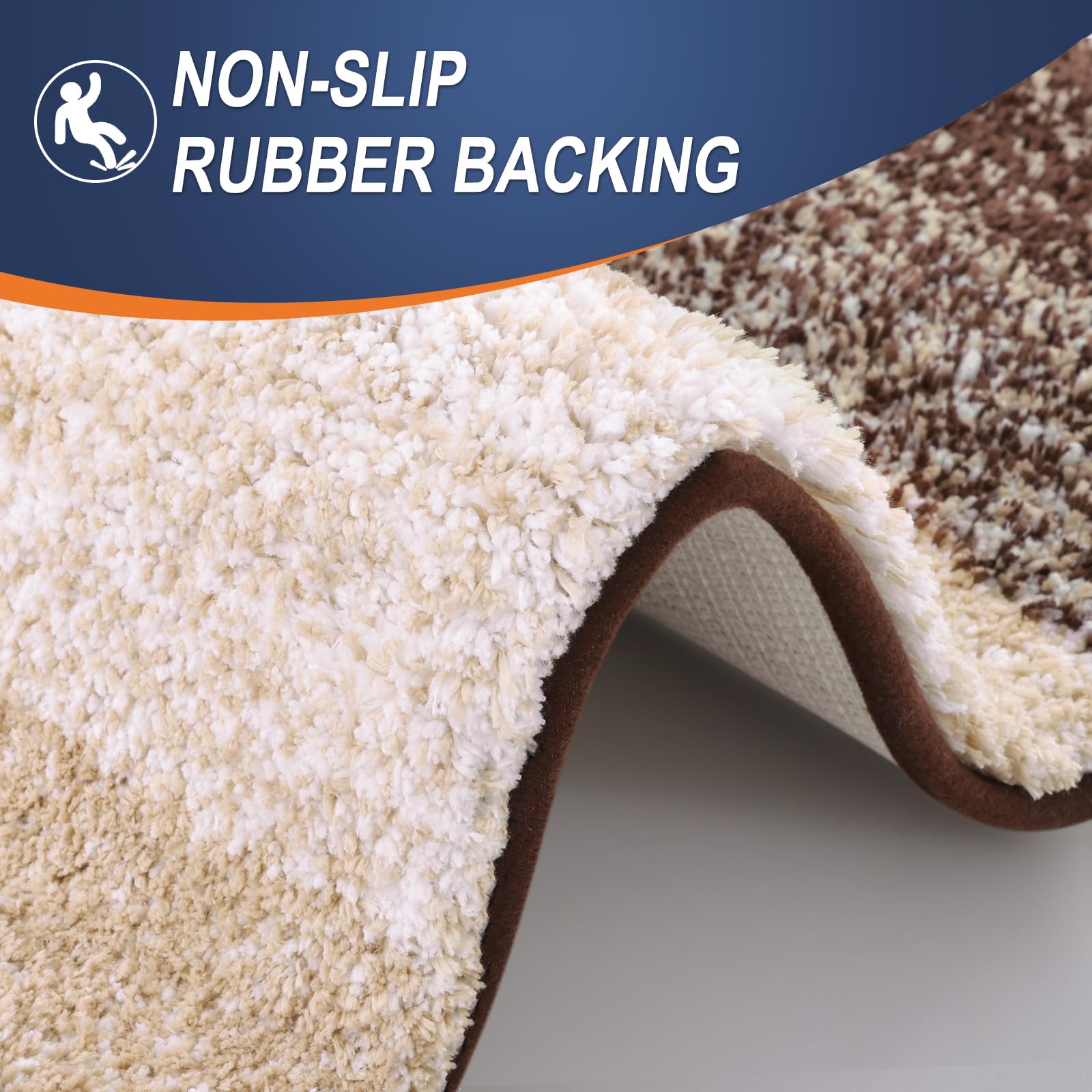 OLANLY non-slip TP rubber backing keeps mats in place.