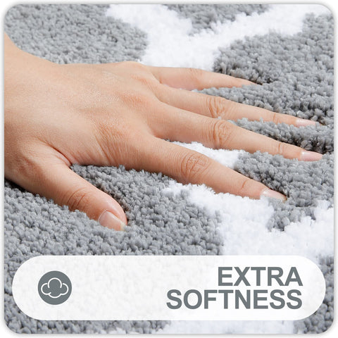 OLANLY bathroom rugs with non-slip backing for secure footing on smooth floors.