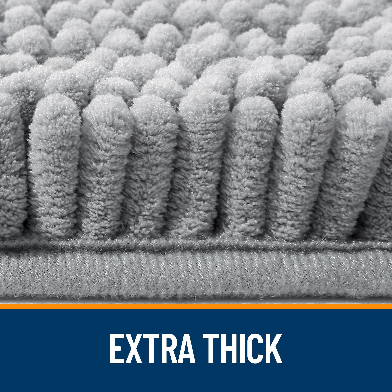 OLANLY bath rug with non-slip rubber backing for stable footing.