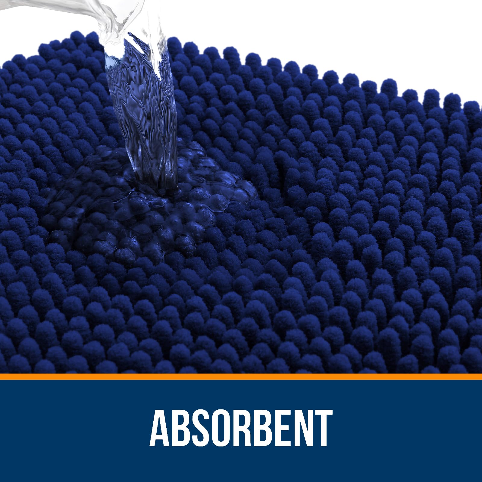Sturdy OLANLY rug backing provides non-slip stability on clean floors.