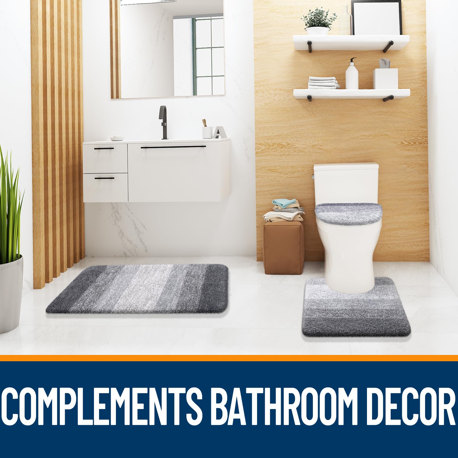 OLANLY bathroom set coordinates with shower, sink, or tub for a cohesive look.