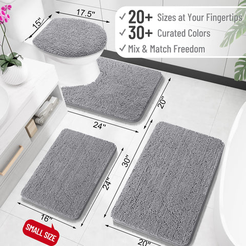 OLANLY chenille bath rug soft plush comfort for bare feet