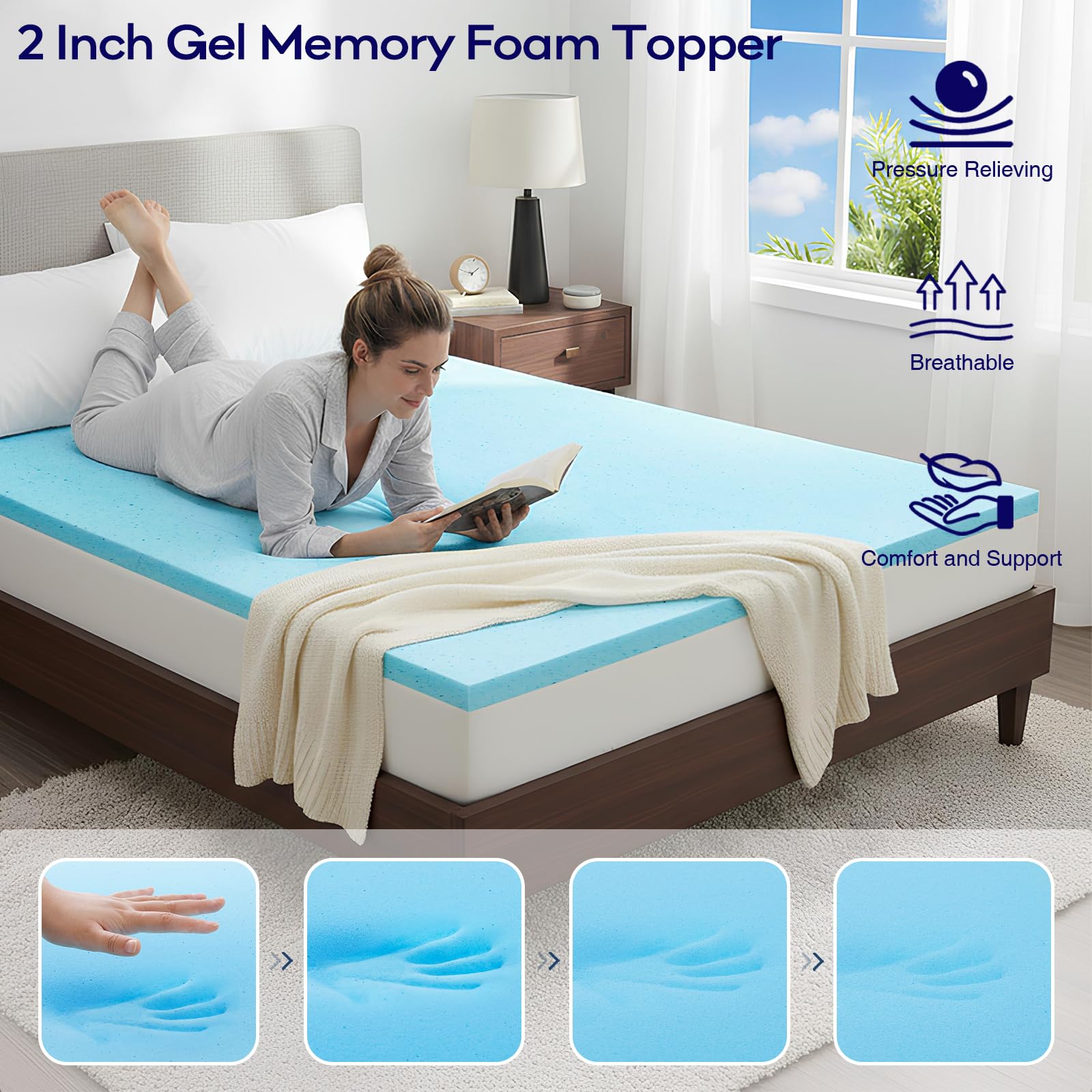 OLANLY diamond-stitched pillow-top enhances airflow and luxury feel.
