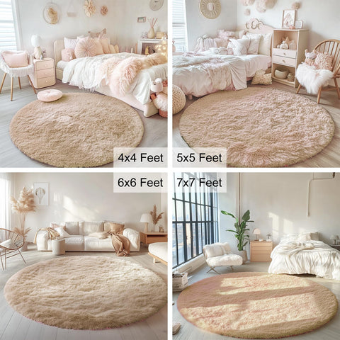 OLANLY dorm and nursery friendly round rug adds soft comfort.