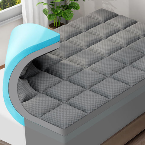 OLANLY dual-layer 4in king topper on bed improves comfort and support.