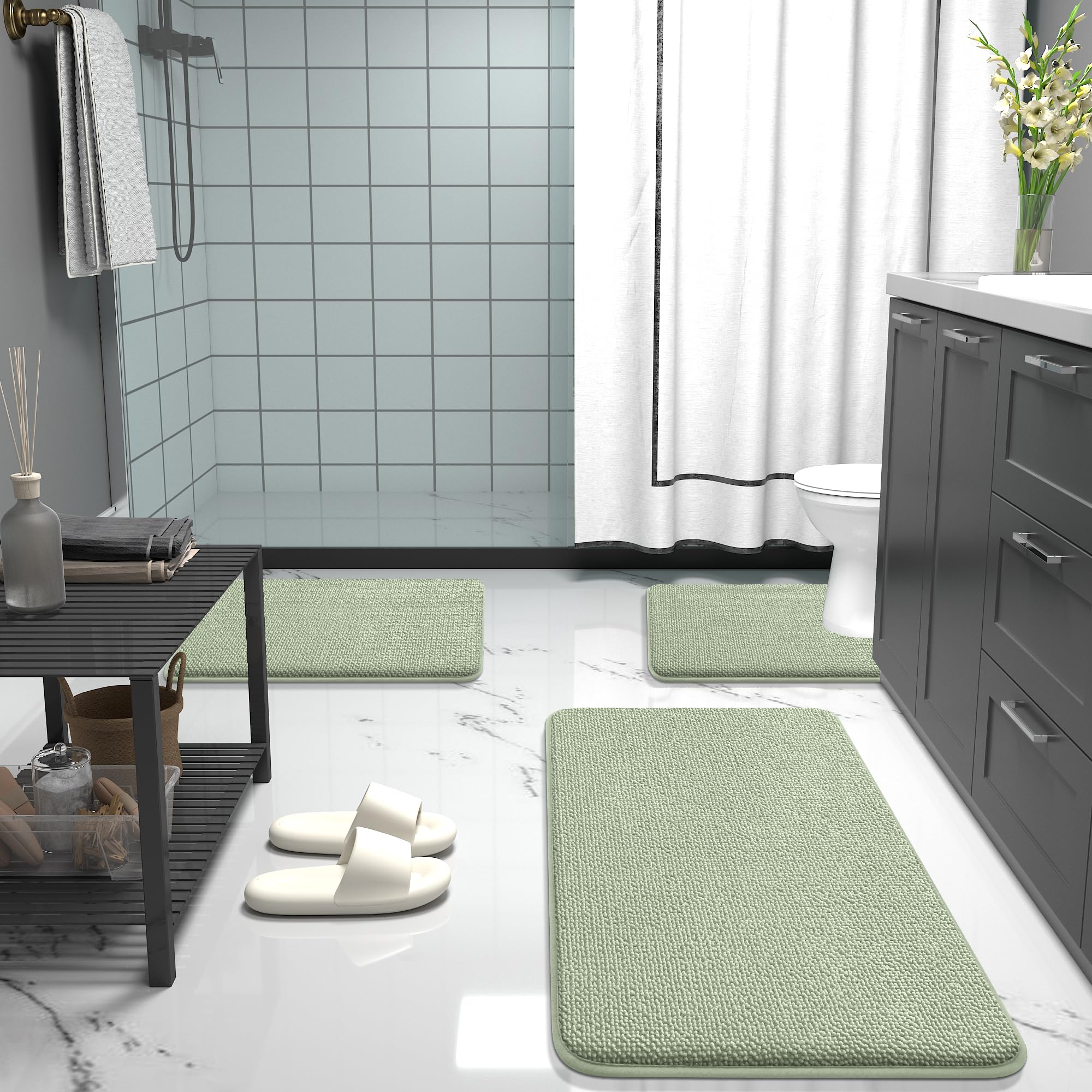 OLANLY elegant sage-green bath decor accessory for daily routines.