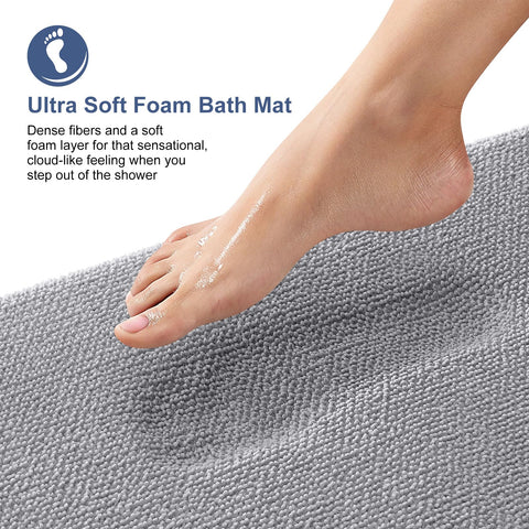 OLANLY extra-soft velvet surface bath rug with non-slip backing
