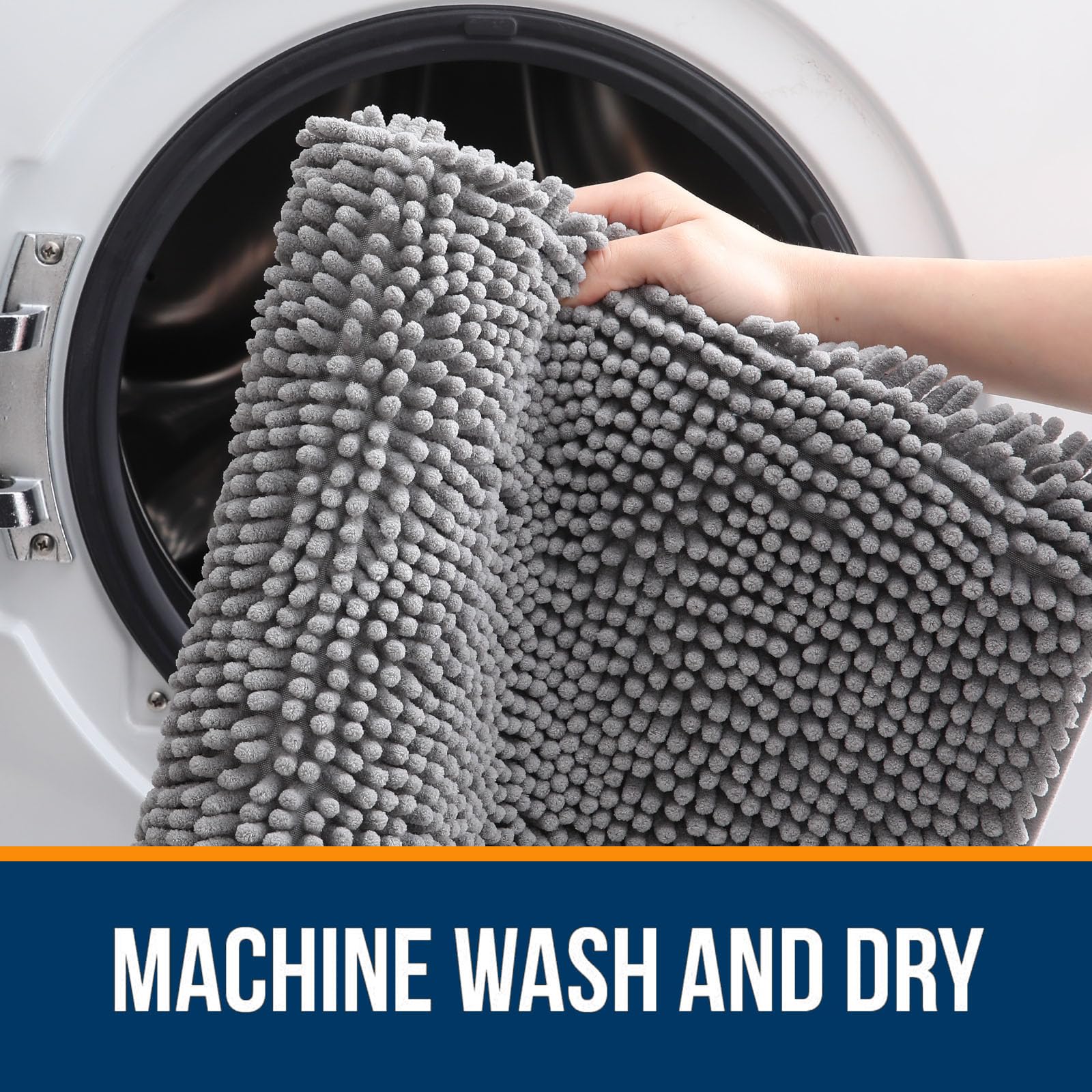 OLANLY quick-drying bath rug designed for easy machine washing.