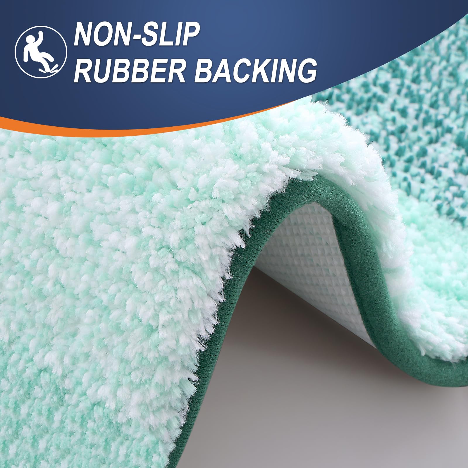 OLANLY bath mats with fiber-locking technology for lasting fluff