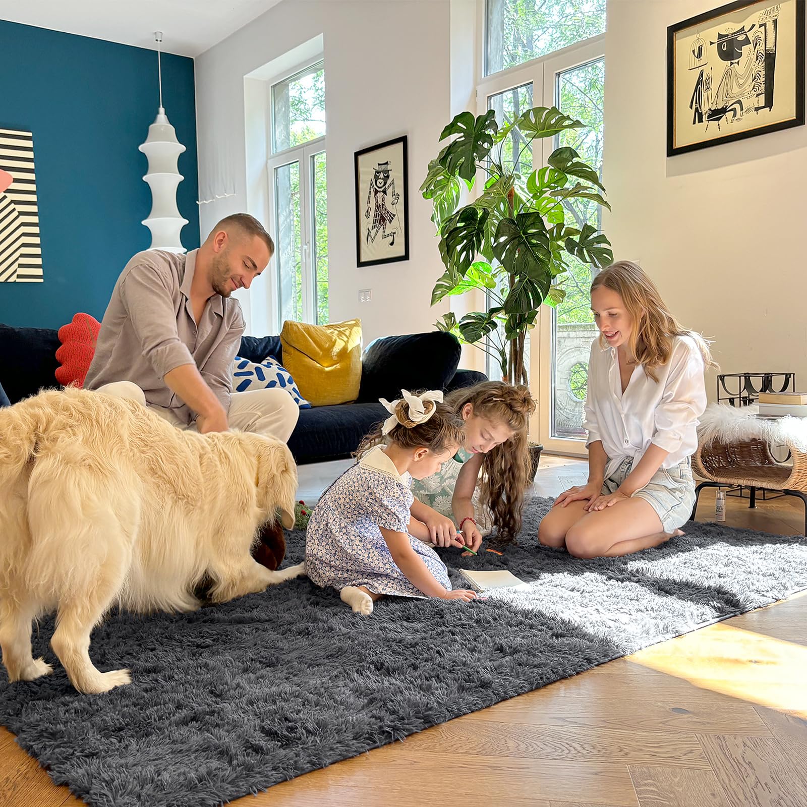 OLANLY eco-friendly polyester rug offers durable family-friendly comfort