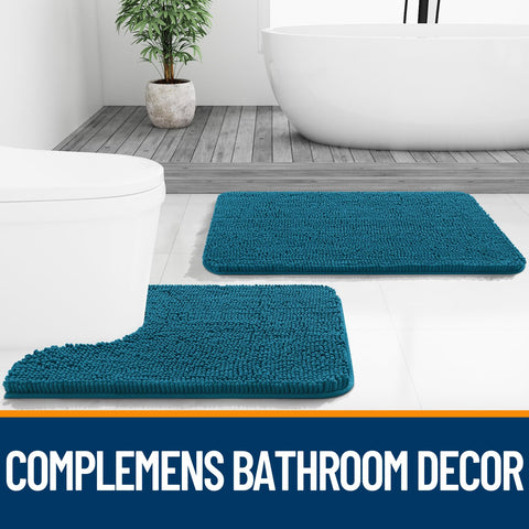 OLANLY Front-of-sink rug adds color and comfort to daily routines.