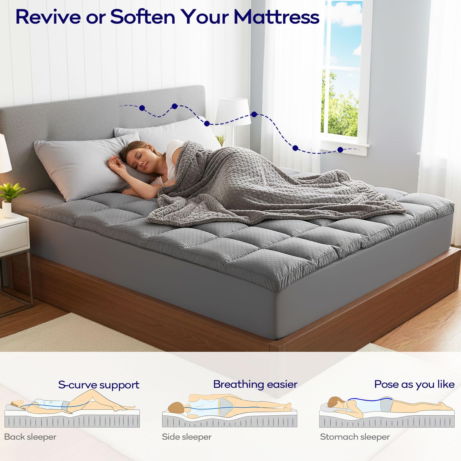 OLANLY gel memory foam base promotes body alignment and cooling performance