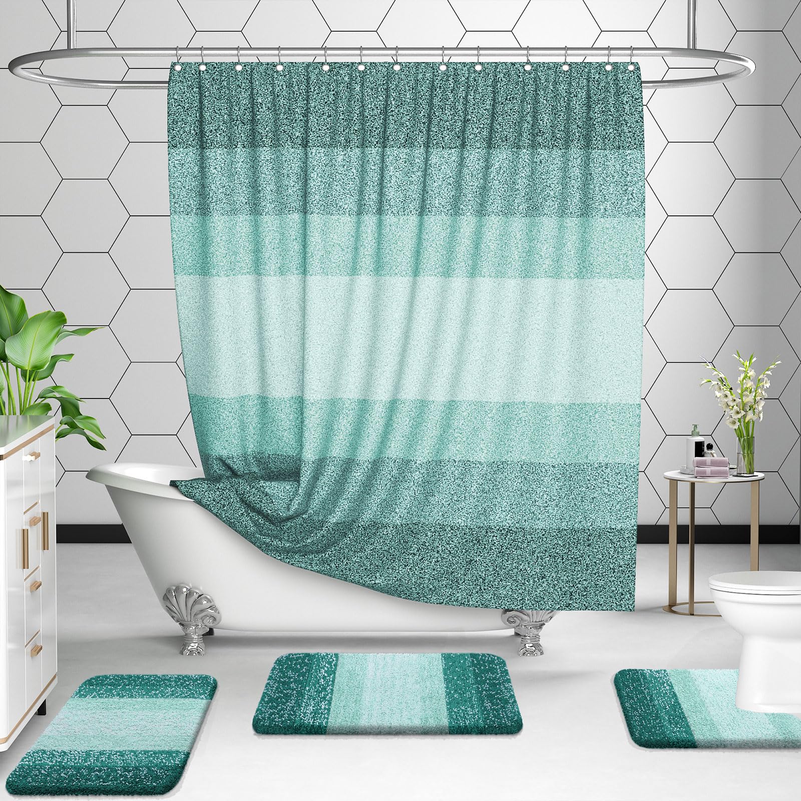 OLANLY geometric design enhances bathroom décor and warmth