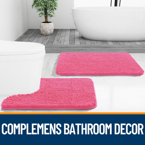 OLANLY hot pink bath rug adds vibrant decor to bathroom