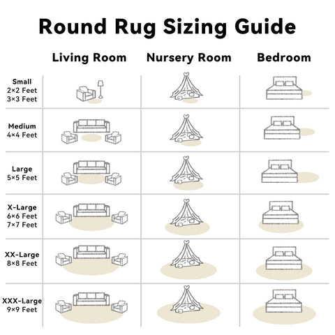 OLANLY Ivory round rug dorm and nursery use for versatile decor