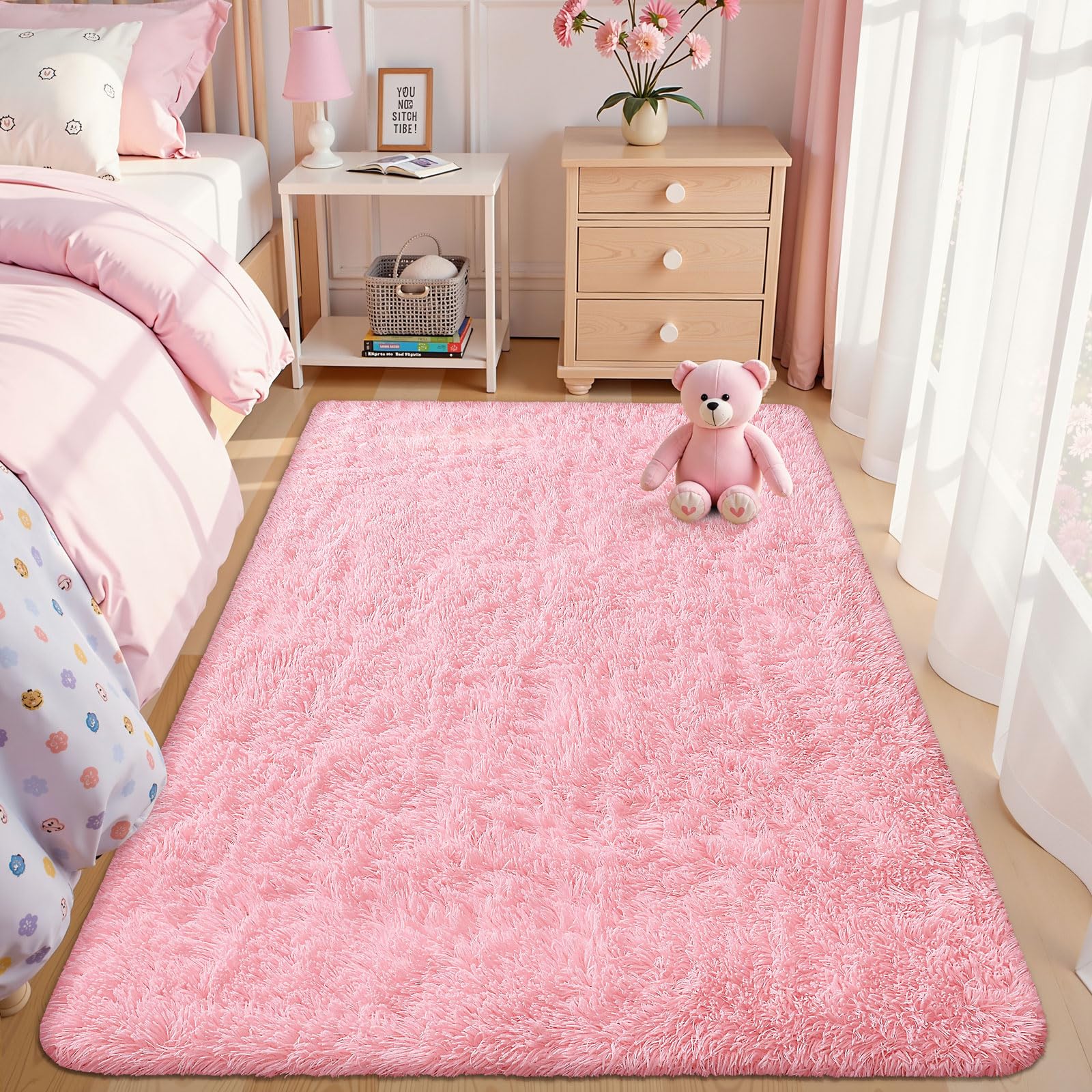 OLANLY kids and pets-friendly rug with soft pile for playtime