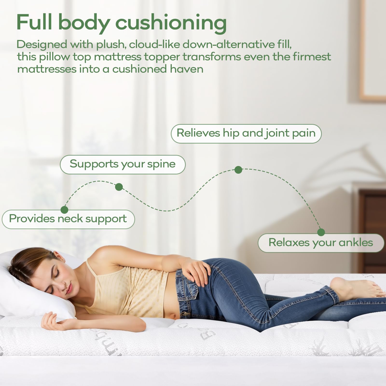 OLANLY hypoallergenic bamboo material gentle on skin and easy care