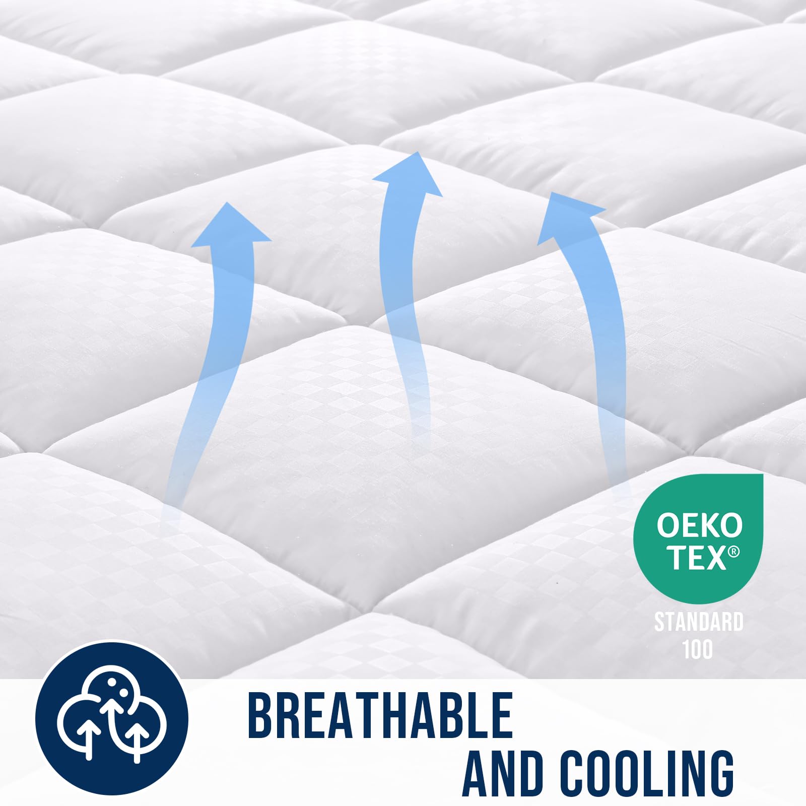OLANLY elastic-edge design keeps protector in place on mattress
