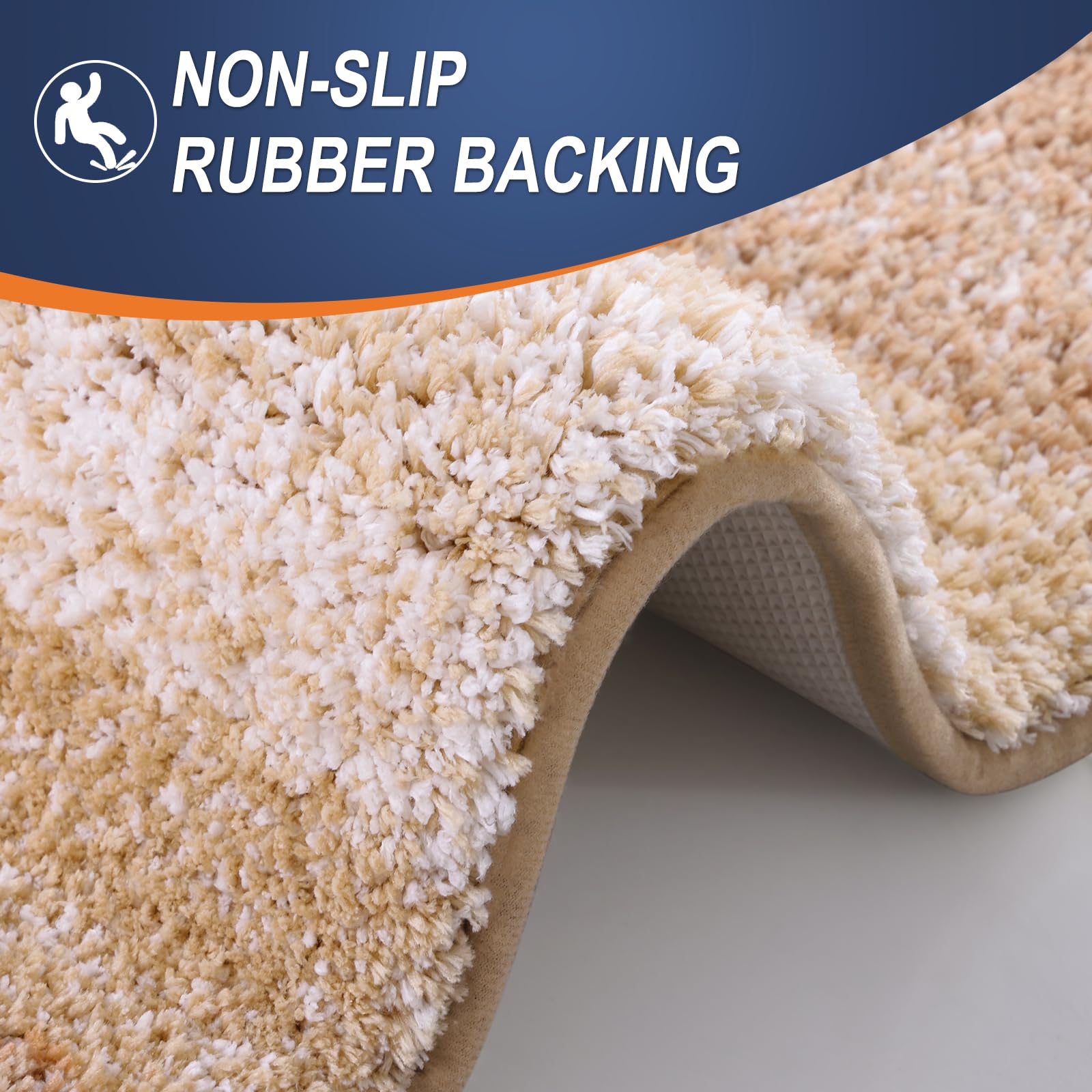 OLANLY machine-washable bath mats showing easy care and color durability