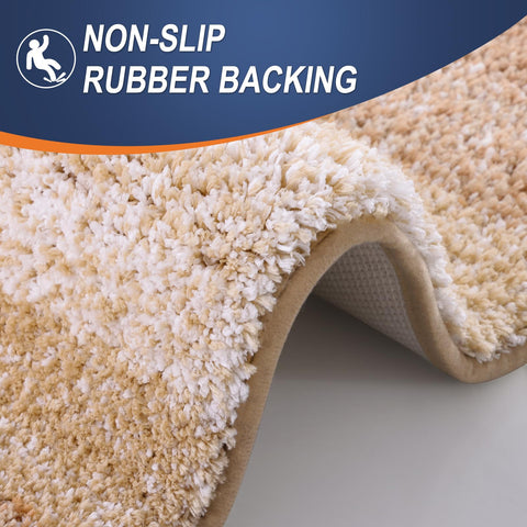 OLANLY machine-washable bath mats showing easy care and color durability