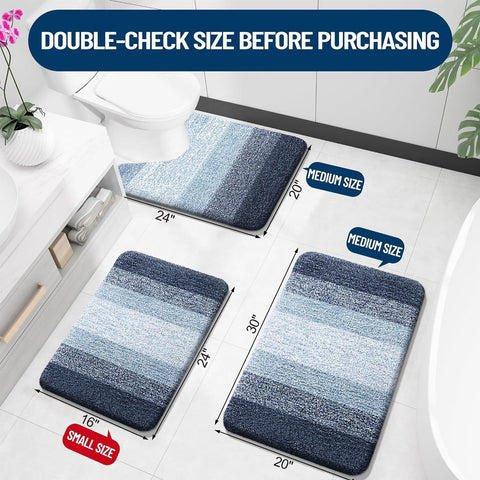 OLANLY microfiber bath mats feel soft and fluffy underfoot for comfort.