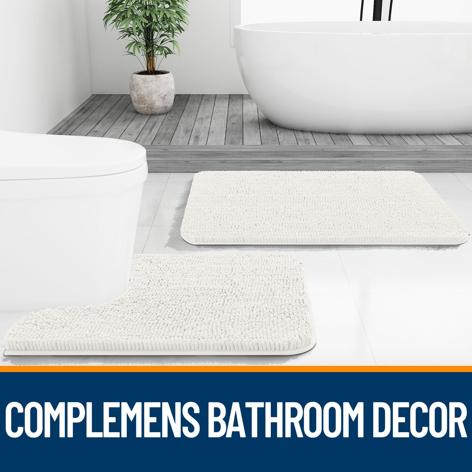 OLANLY bath rug multi-purpose-bath-mat suitable for vanities and showers