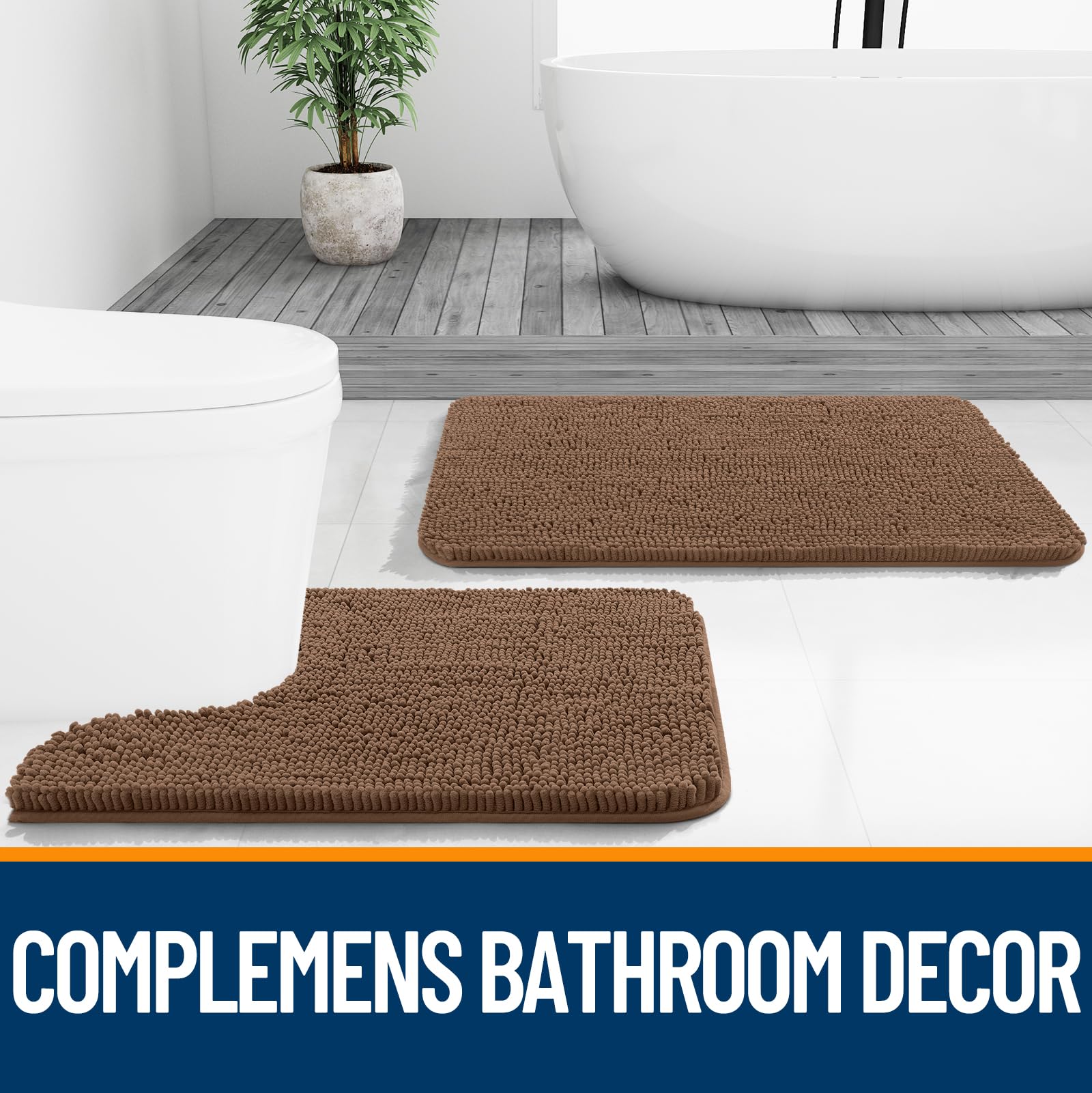 OLANLY multi-use rug suitable for bath, vanity, and guest bathrooms