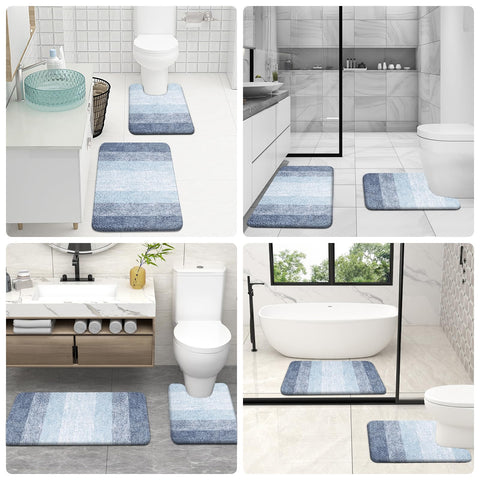 OLANLY multi-use blue bath set fits shower, sink, and tub