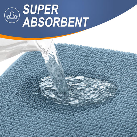 OLANLY non-slip PVC backing keeps the mat securely in place on dry floors.