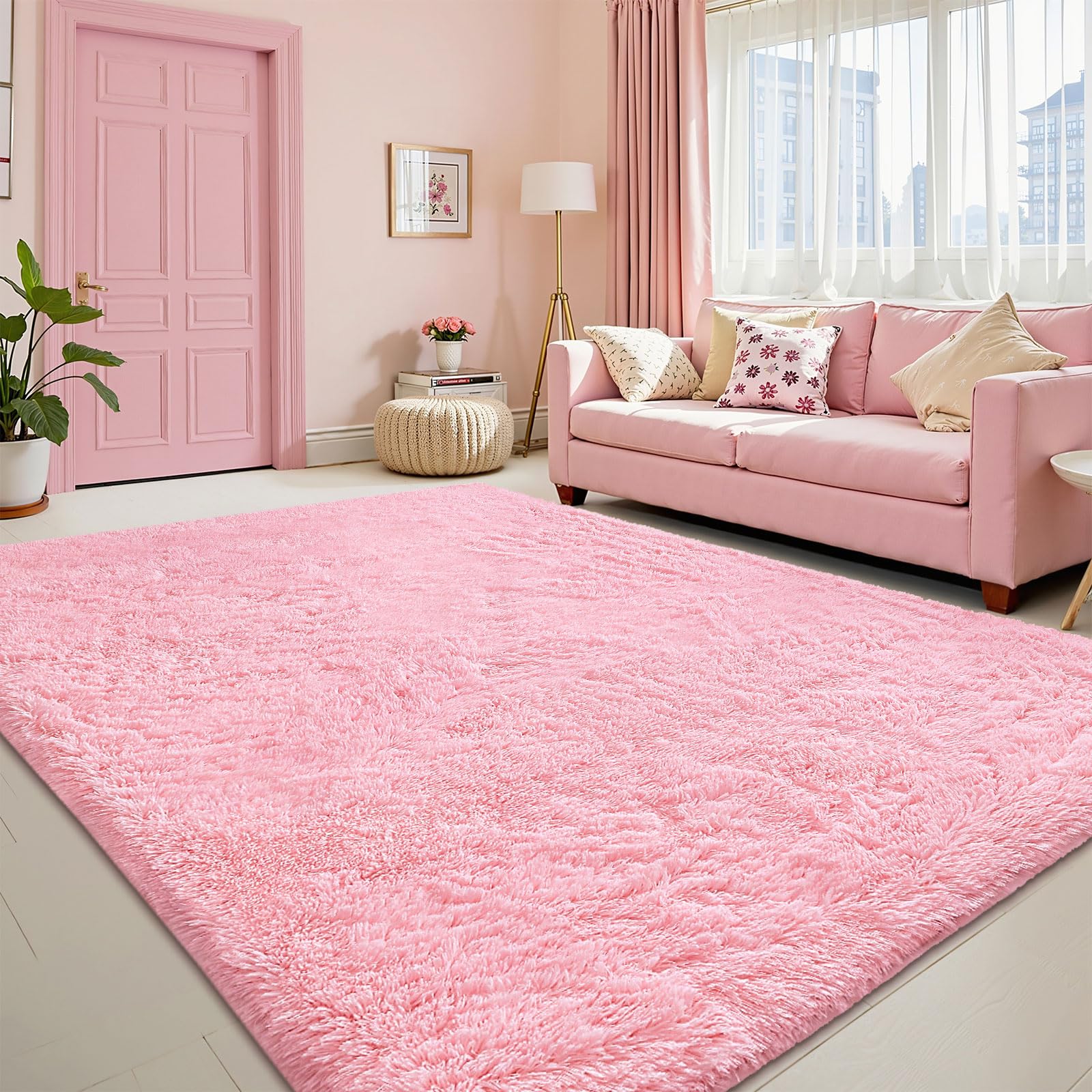 OLANLY nursery rug with plush surface for crawling and play