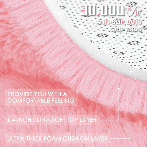 OLANLY machine washable pink rug simplifies cleaning and maintenance.