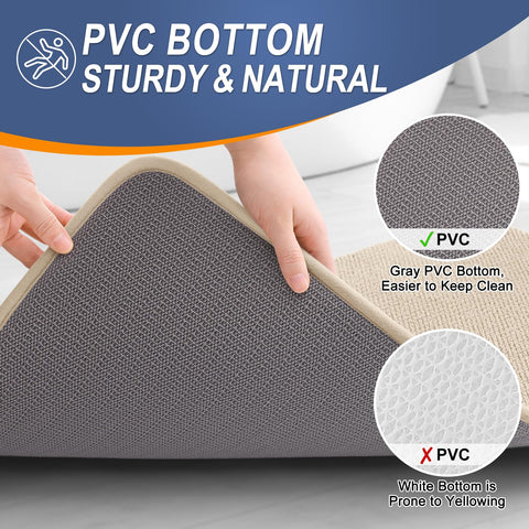 OLANLY non-slip PVC backing keeps the mat in place on dry floors