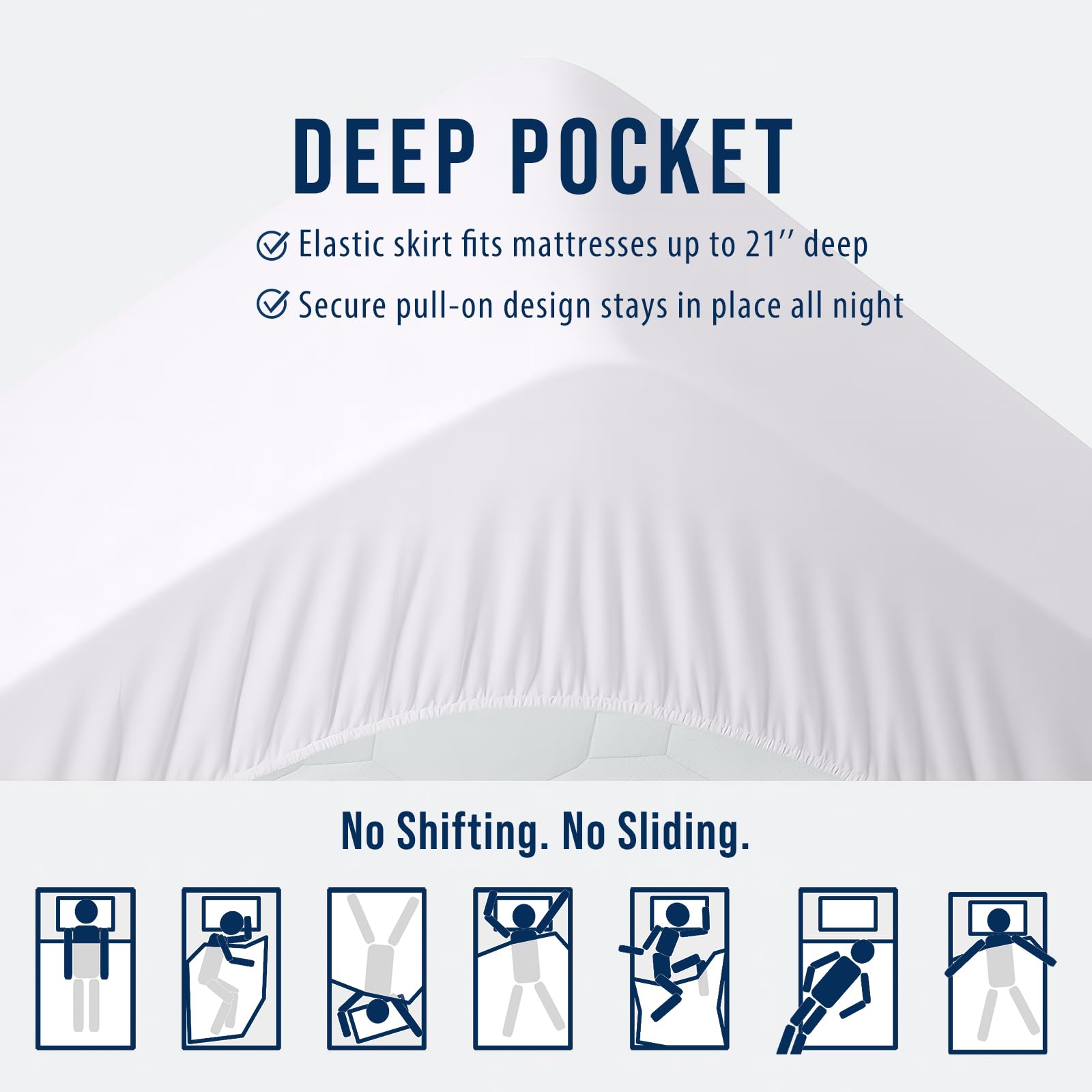 OLANLY Queen Quilted Mattress Pad side view on memory foam demonstrating secure grip