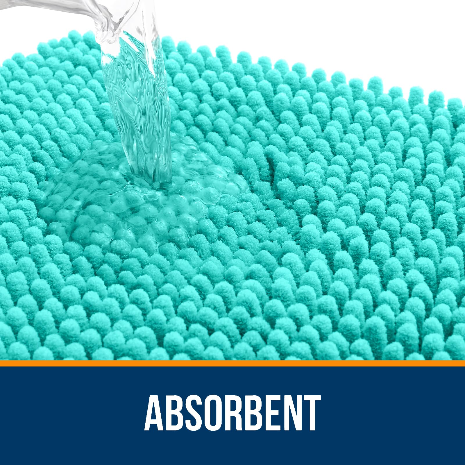 OLANLY quick-dry teal rug stays fresh between uses.