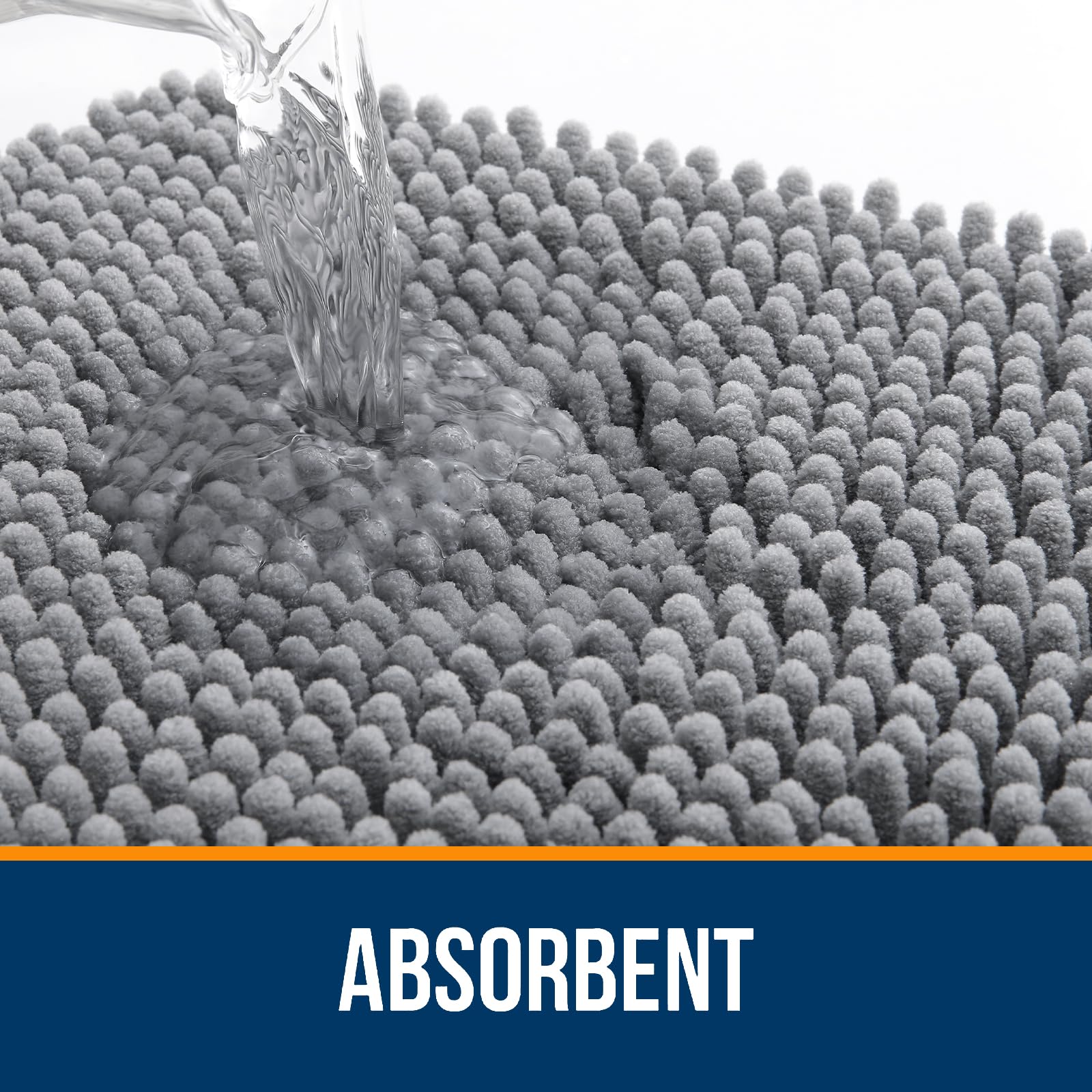 OLANLY rubber-backed bath mat provides stable footing on dry bathroom floors.