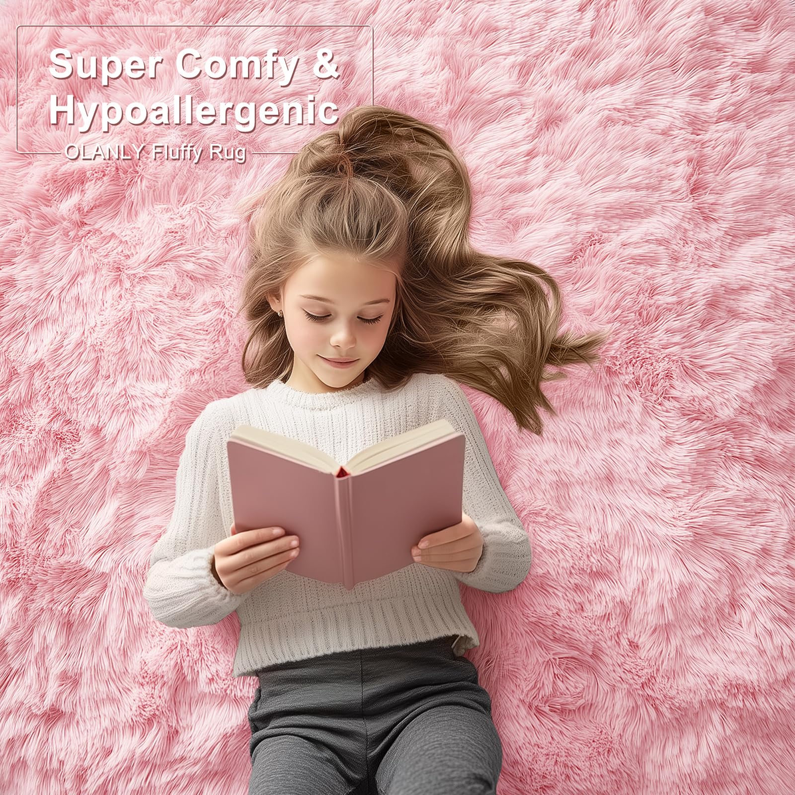 OLANLY pink area rug elevating home decor with soft texture