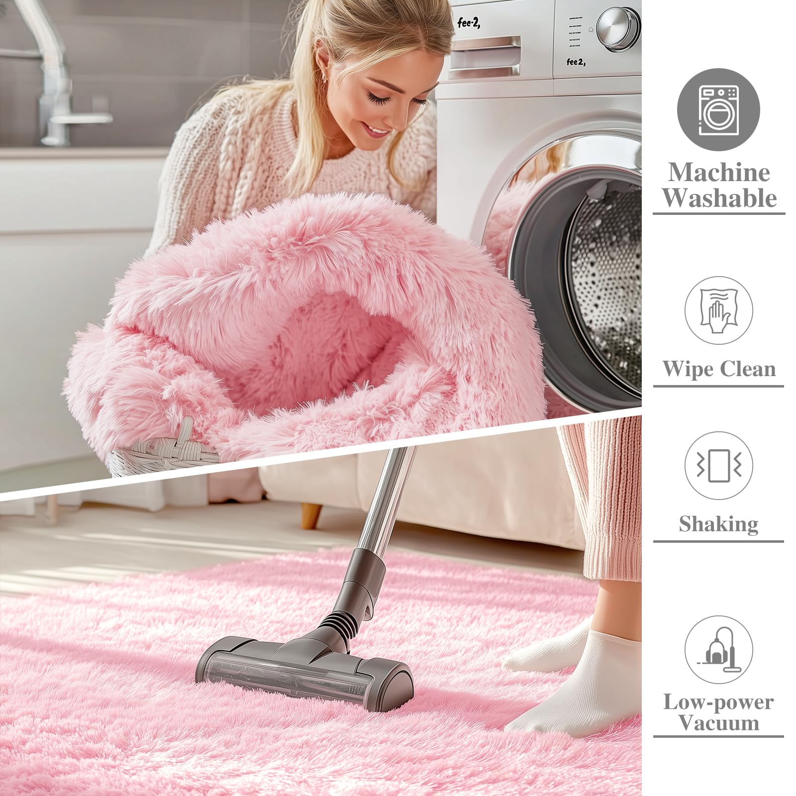 OLANLY rug non-slip backing dots demonstrate safer placement on floors