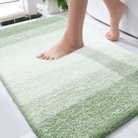 OLANLY Sage Green Bath Mat plush pile for cozy feet after a shower