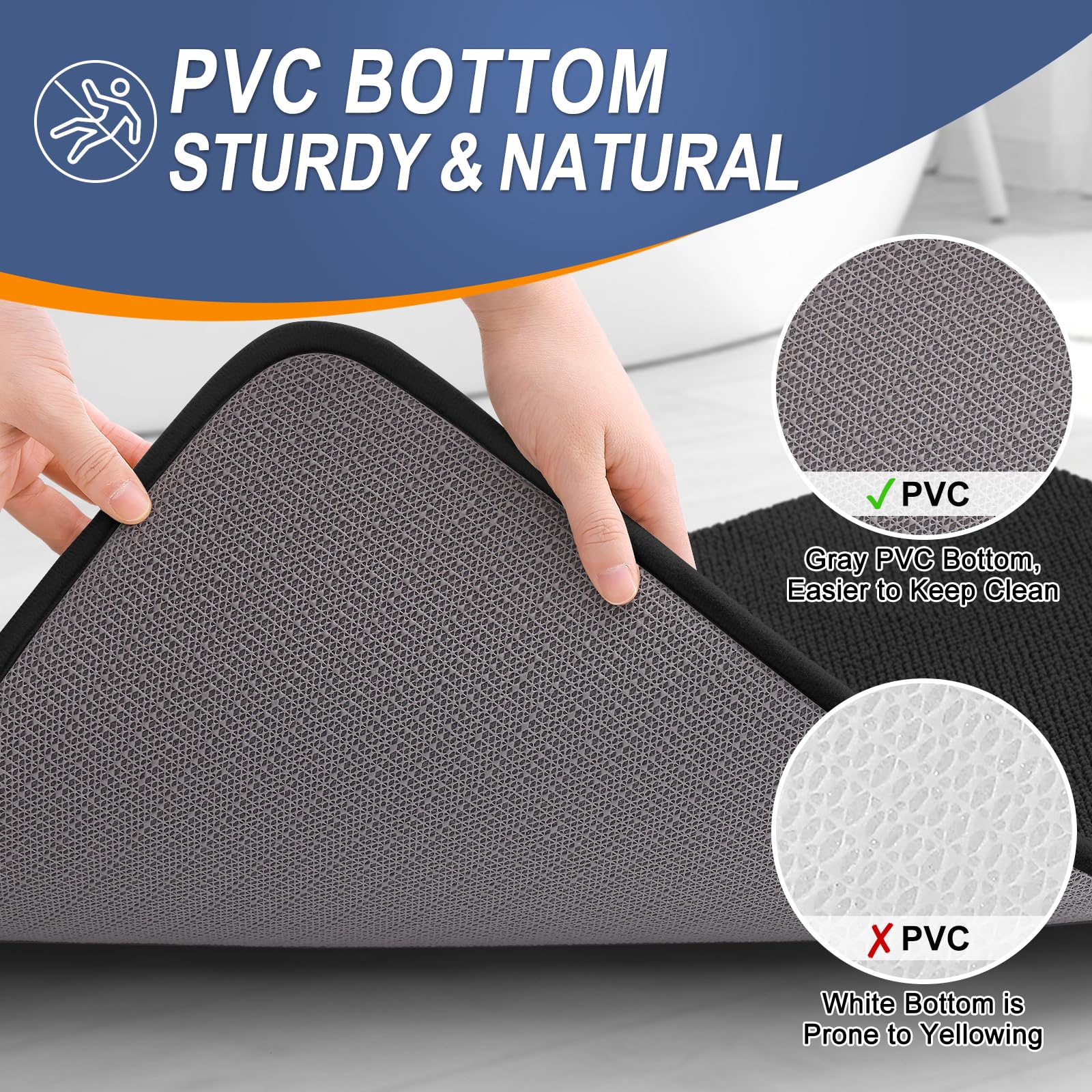 OLANLY bath mat is machine washable for easy care.