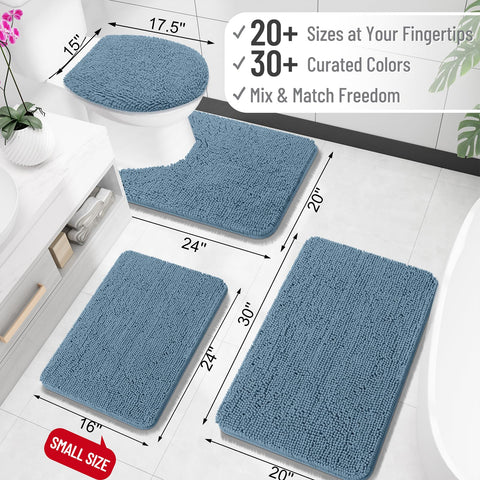 OLANLY toilet rug chenille texture soft warmth visible at foot level
