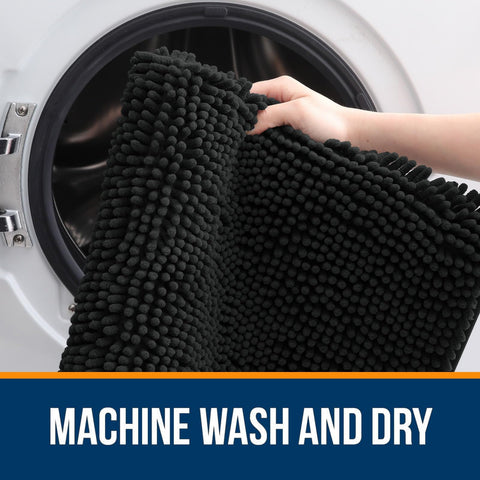 OLANLY toilet rug machine-washable for simple upkeep.