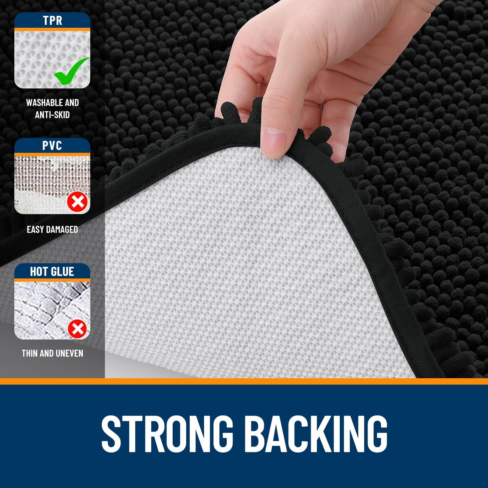 OLANLY toilet rug multi-purpose use fits any bathroom scenario.